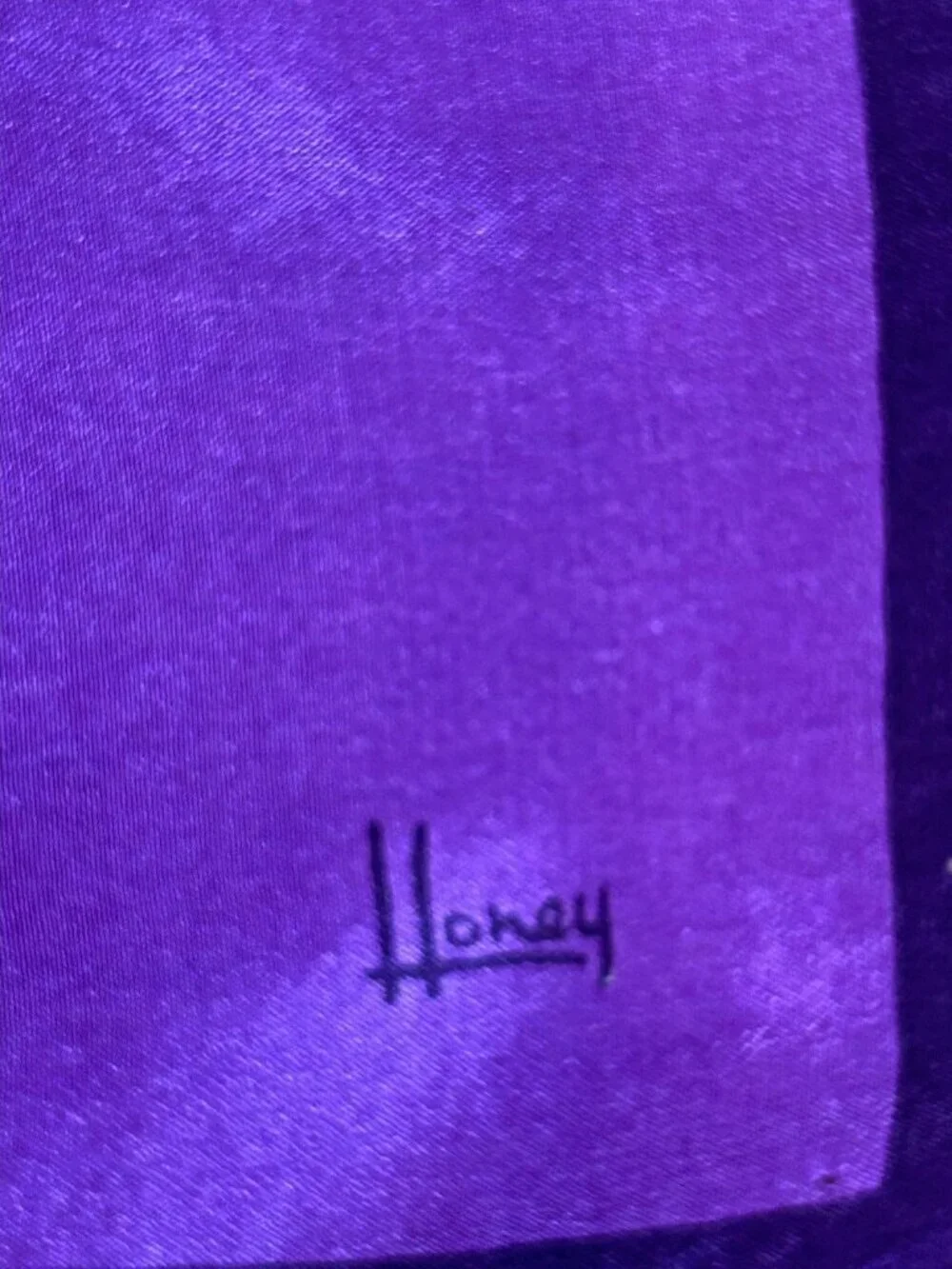 Honey Vintage Scarf 100% Silk Purple Geometric Stripes 30” Square